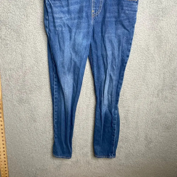 Vintage Levis dark wash bib denim overalls womens skinny fit stretch Small - Picture 3 of 14